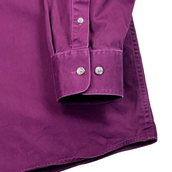 Ariat Long Sleeve Button Down Shirt Top Mens L Burgundy Canvas Western Logo - Picture 7 of 12